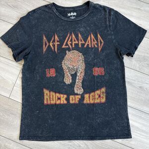 VTG Def Leppard Shirt Mens Large Rock of Ages Black T-shirt, size Large